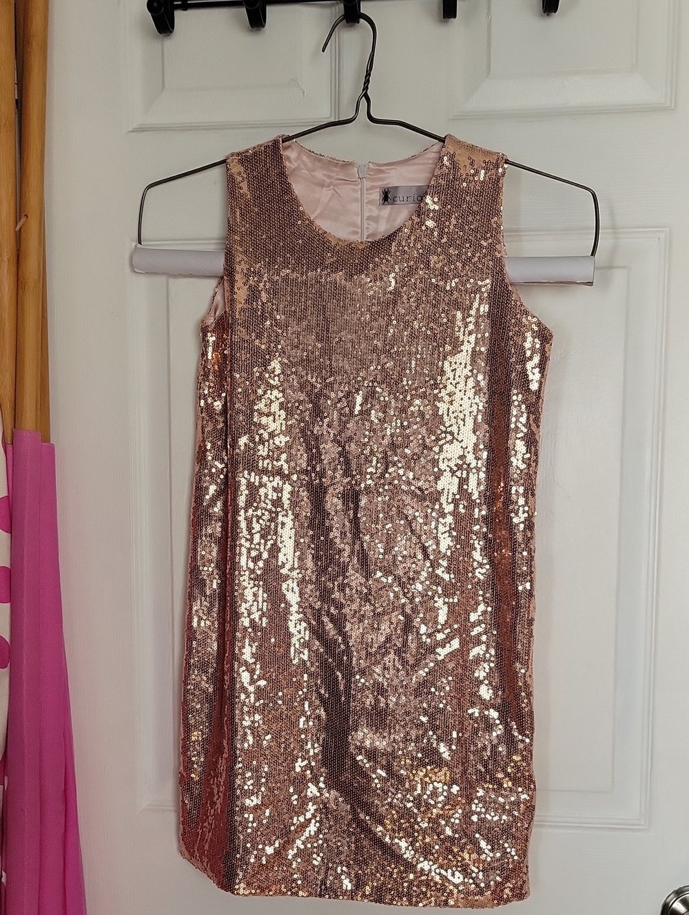 Rose gold sleeveless sequin Dress
